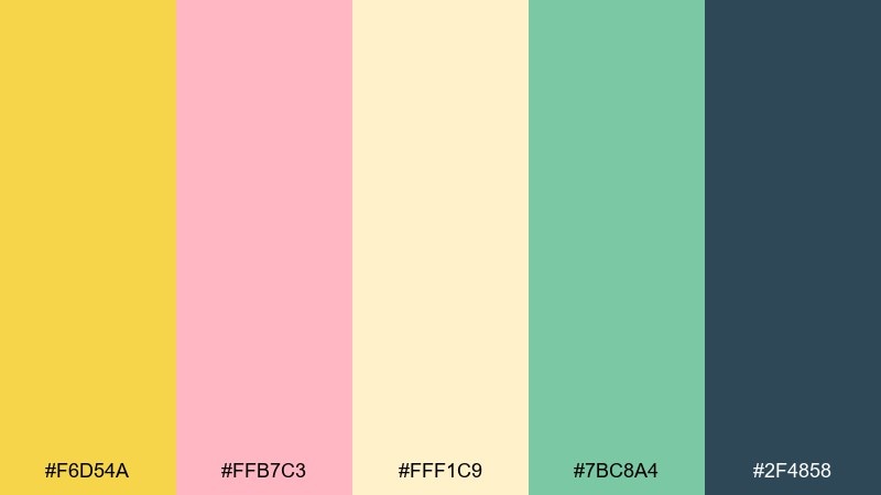 spring picnic dandelion color palette with hex codes