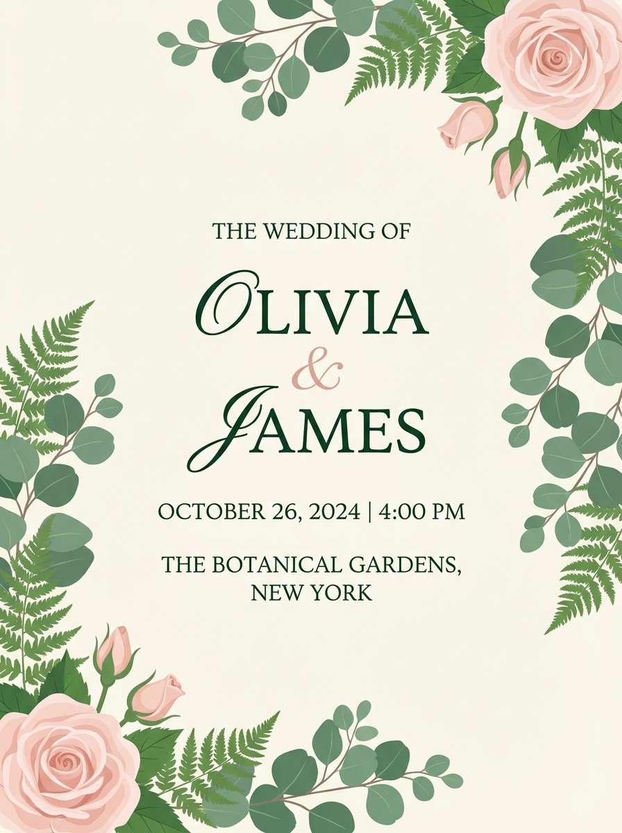 spring wedding invitation