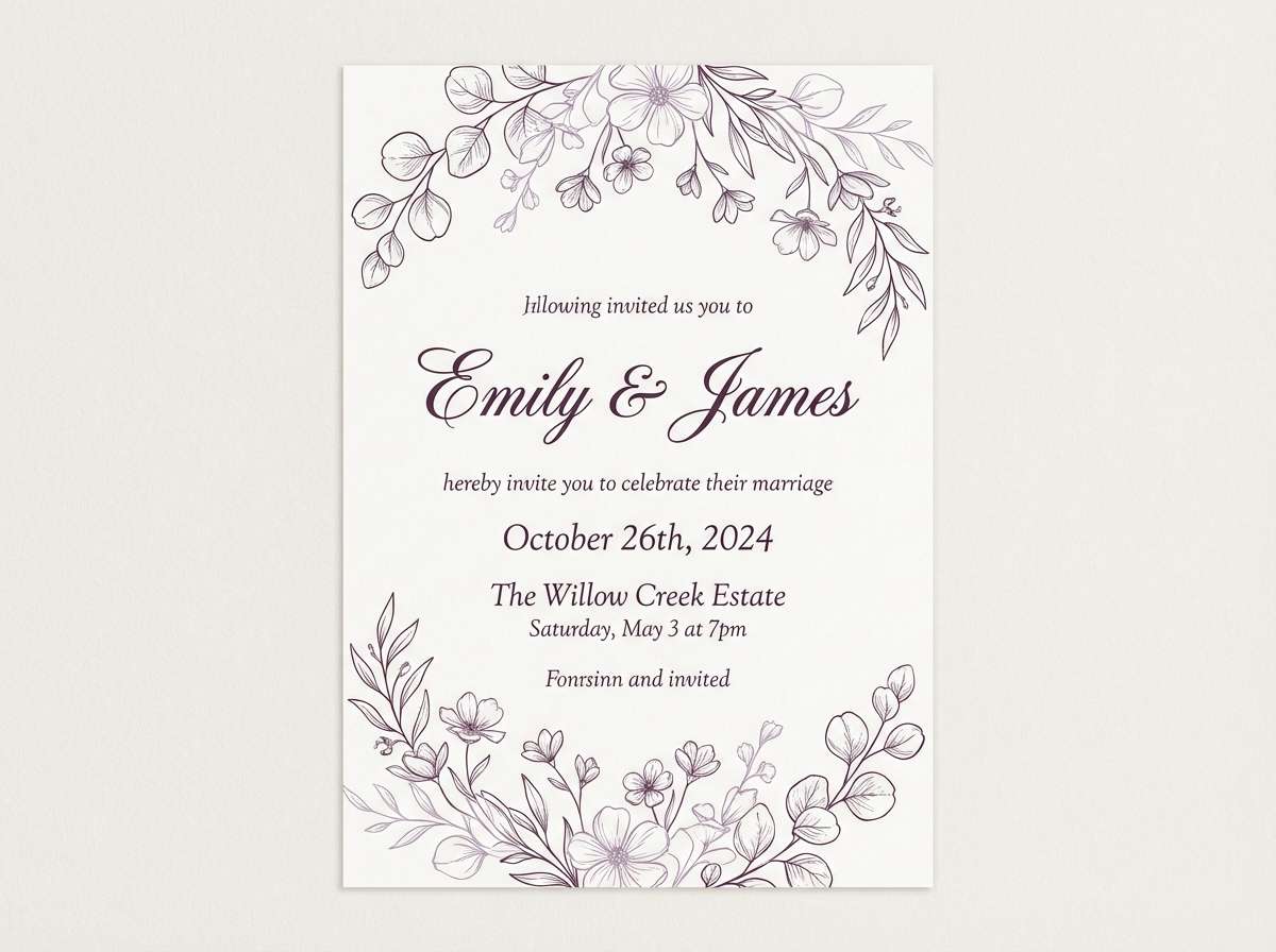lavender wedding invite