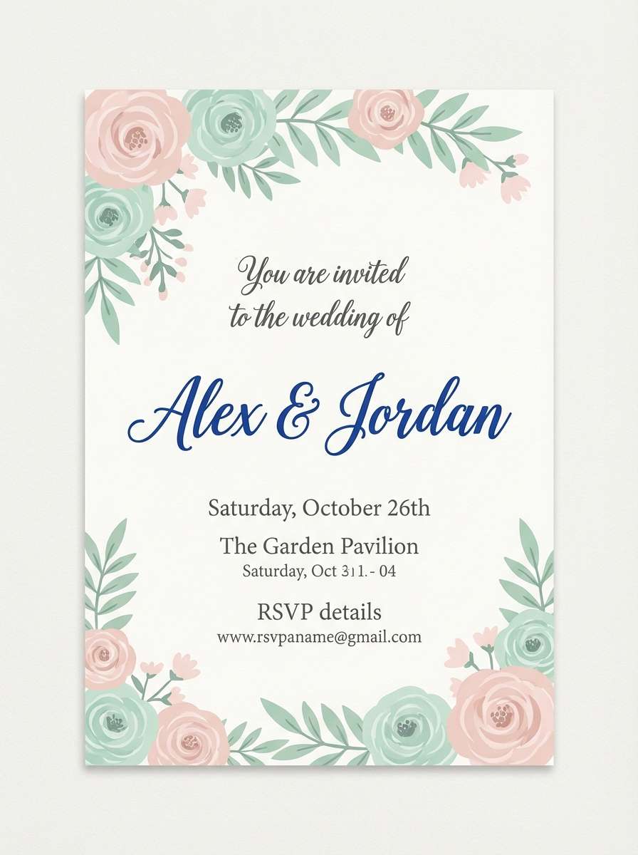 spring wedding invitation