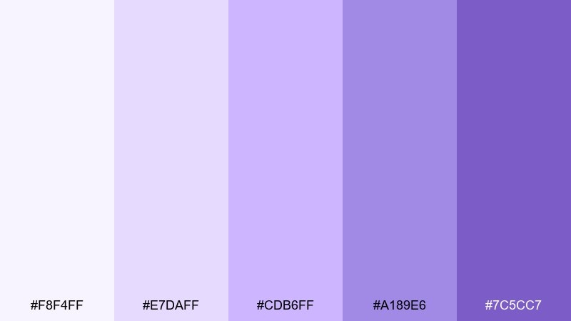 spring wisteria violet purple color palette with hex codes