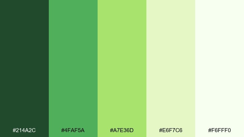 sprite spring magical forest color palette with hex codes
