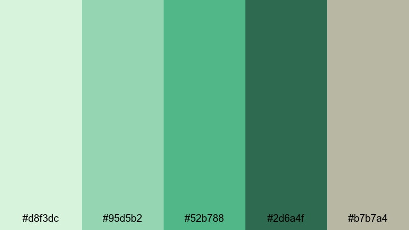 sprout and stone color palette with hex codes