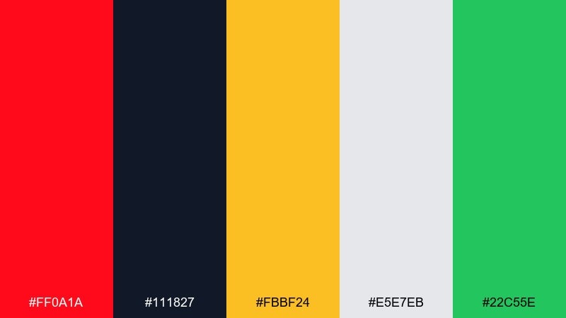 stadium energy color palette with hex codes