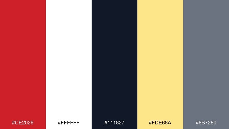 stadium spotlight fire engine red color palette with hex codes