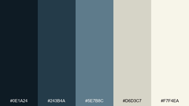 starlight dust space color palette with hex codes