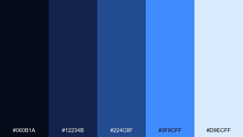 starlit azure sky color palette with hex codes