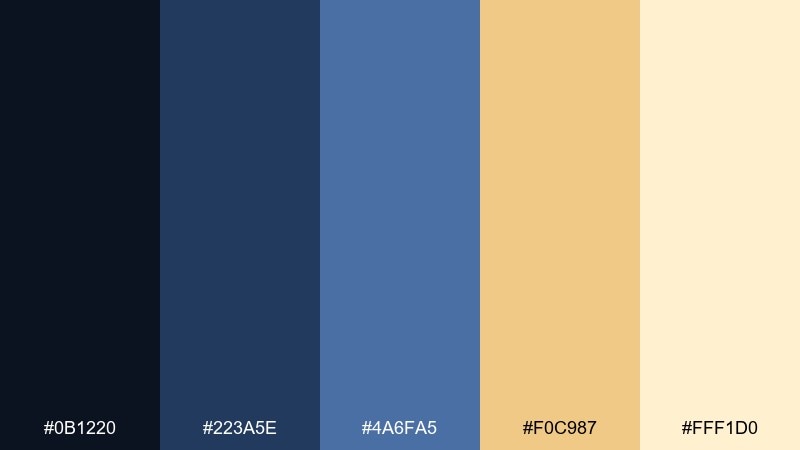 starry dune arabian nights color palette with hex codes