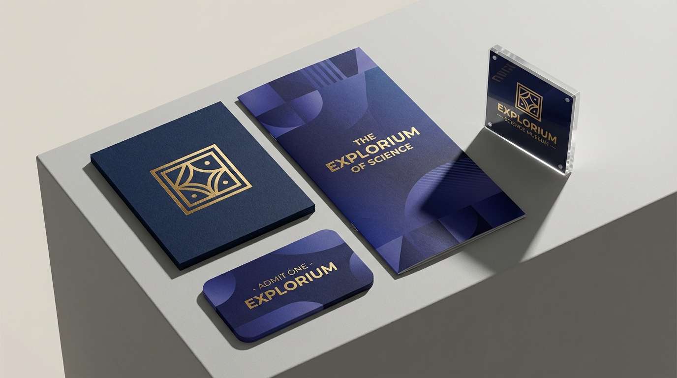 science museum branding mockup