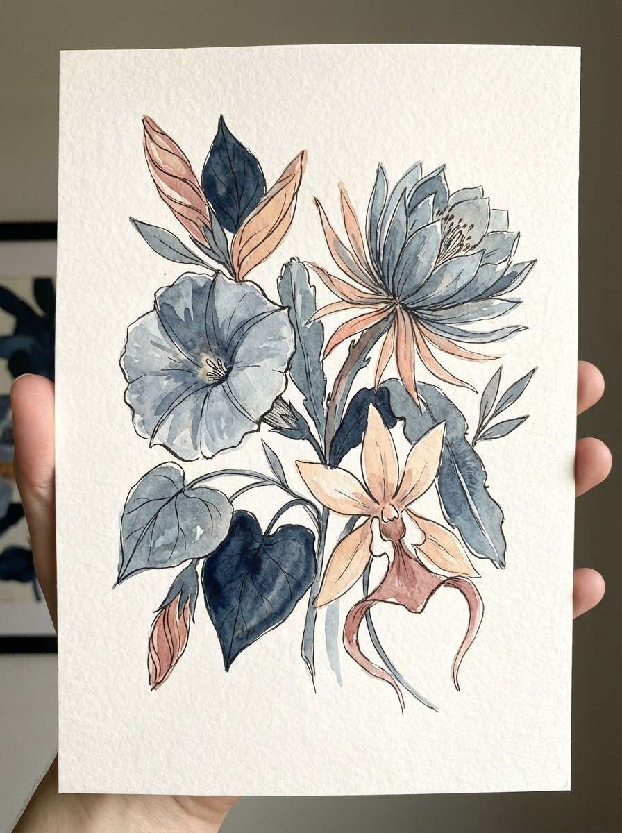 night bloom watercolor