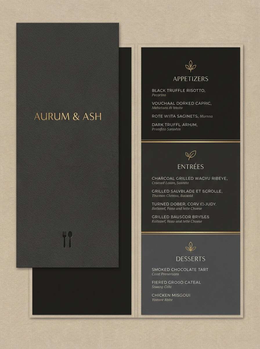 luxury menu layout