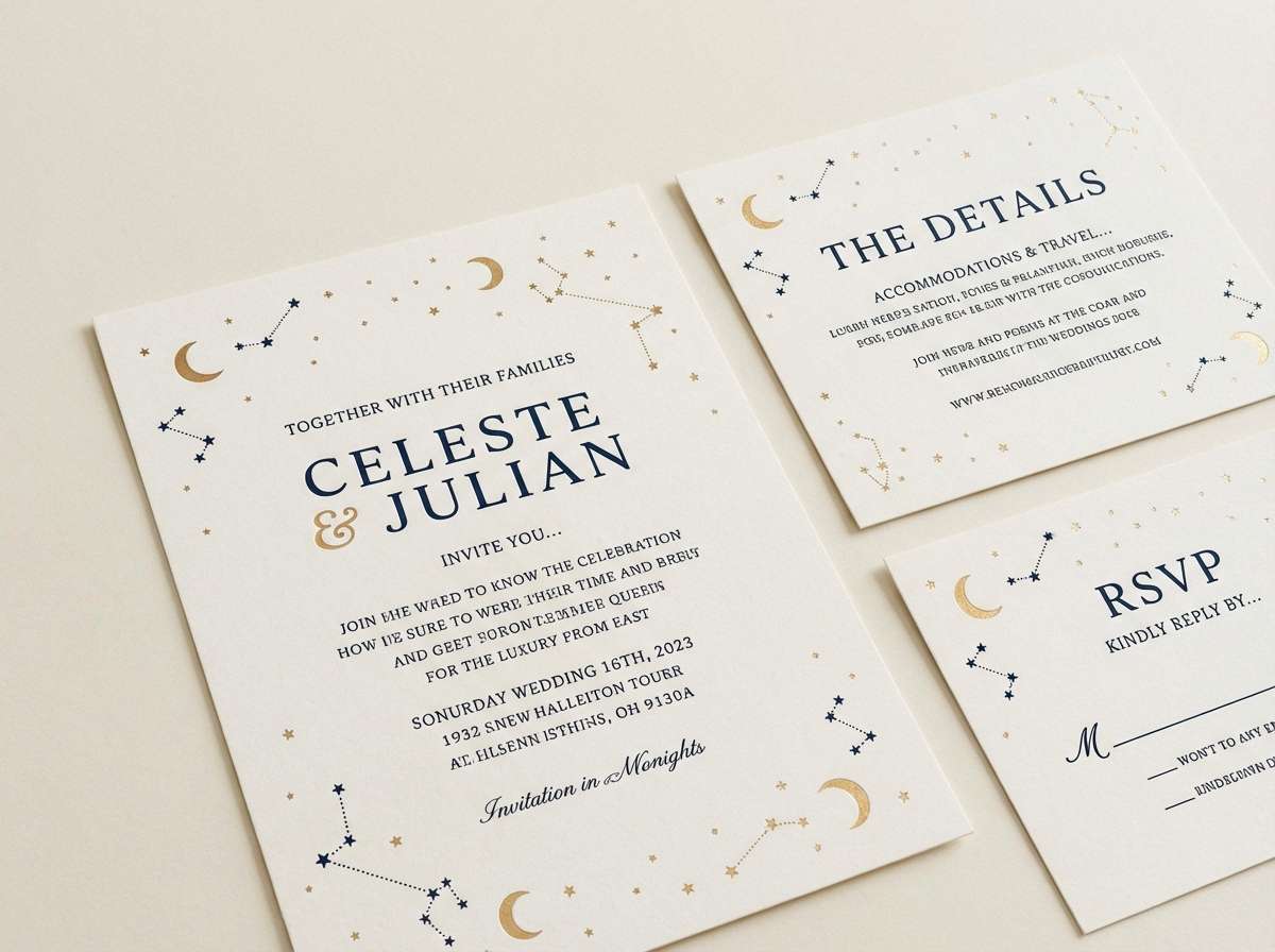 navy gold invitations