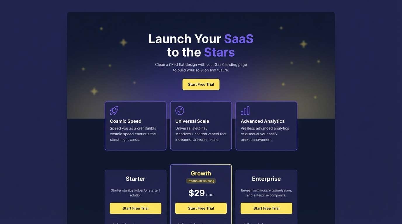 dark saas landing ui