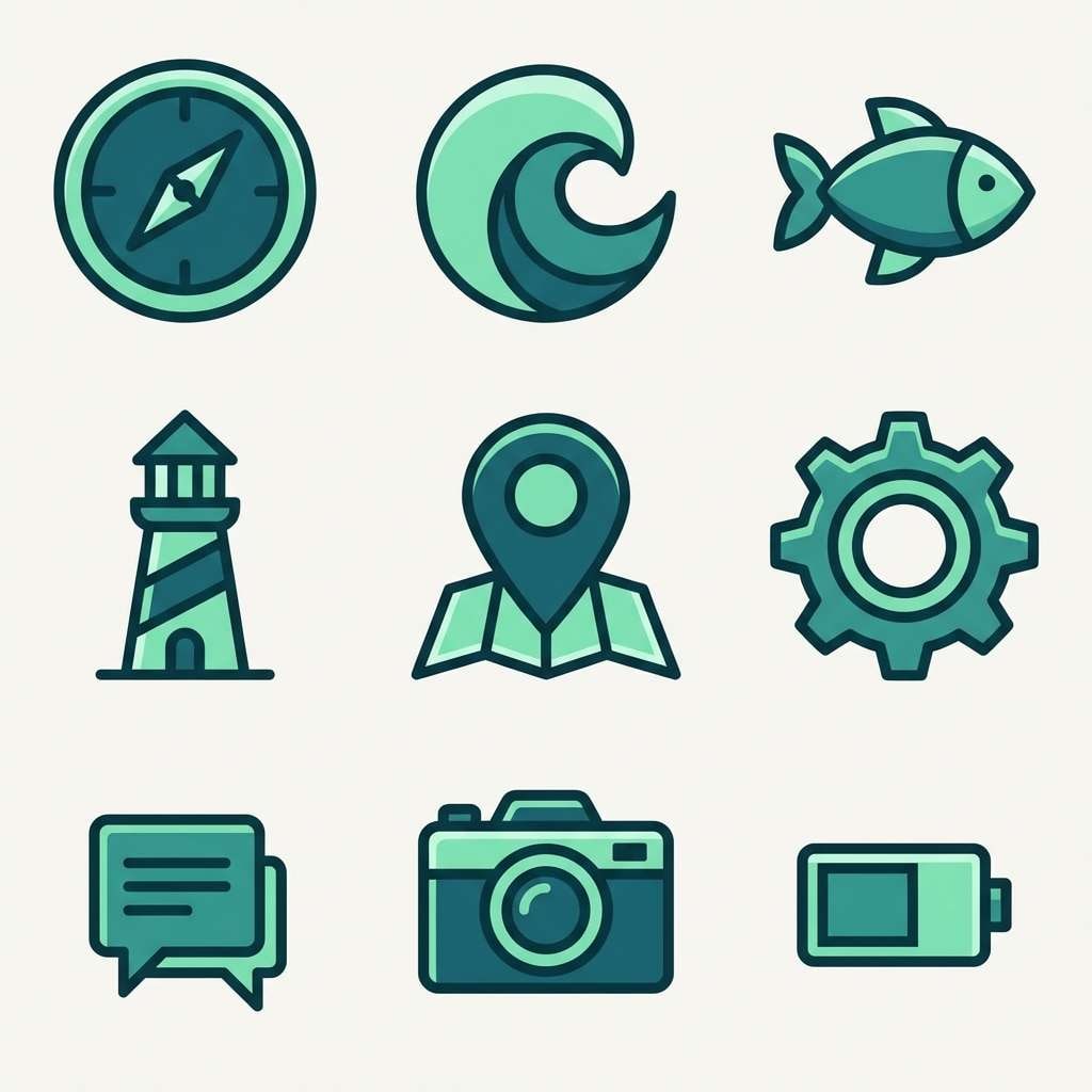 teal app icon set