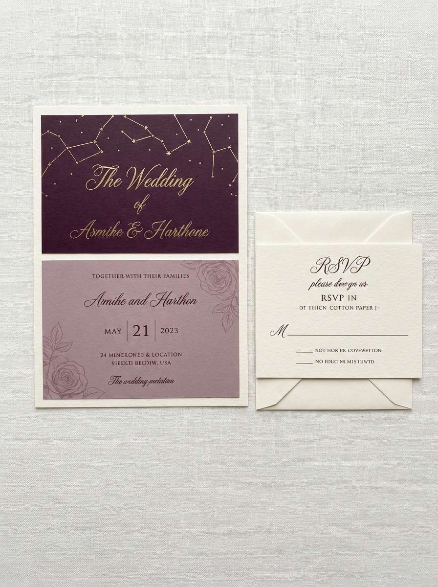 romantic wedding invitation set