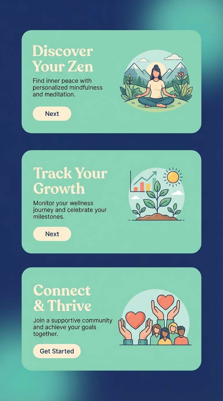 wellness onboarding screen design