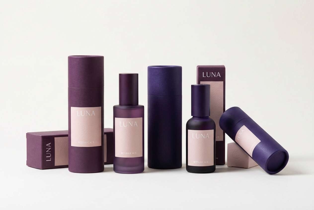 purple beauty packaging mockup