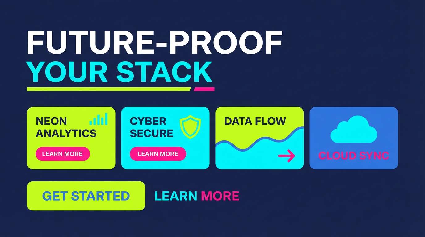 startup landing hero in neon