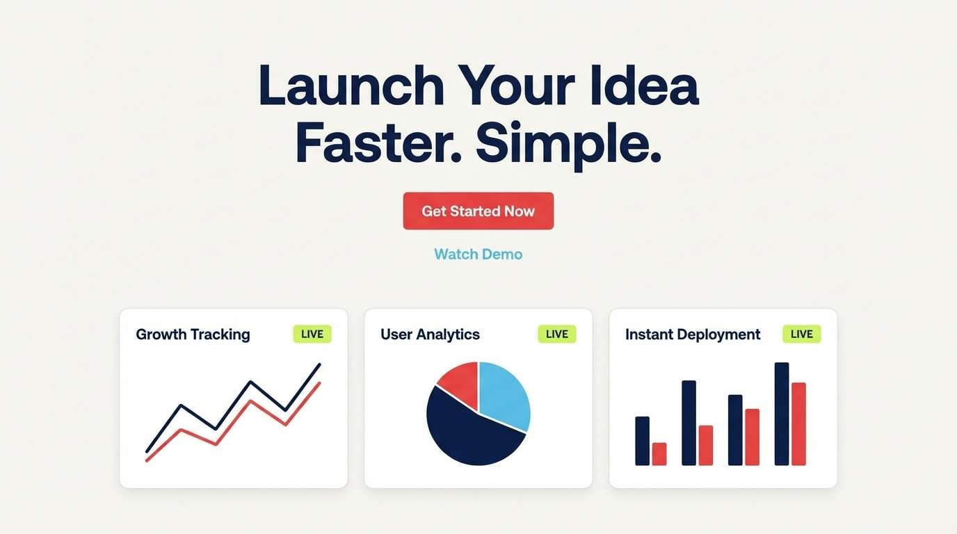 startup landing page ui
