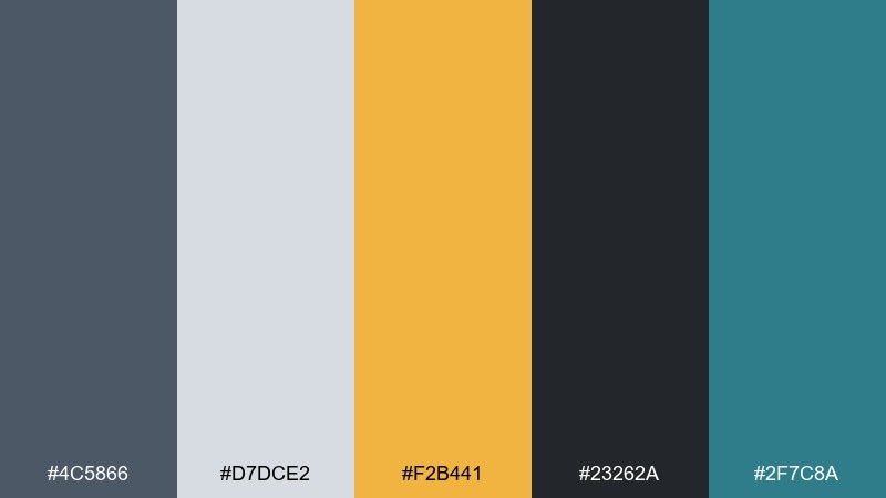 steel and citrus urban color palette with hex codes