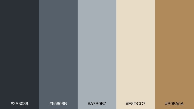 steel & sand subway color palette with hex codes