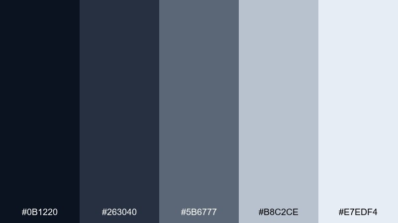 steel and slate color palette with hex codes