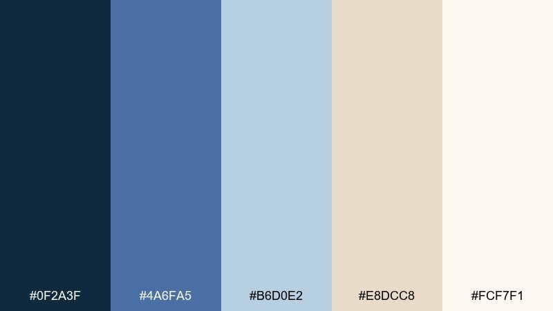 steel blue almond color palette with hex codes
