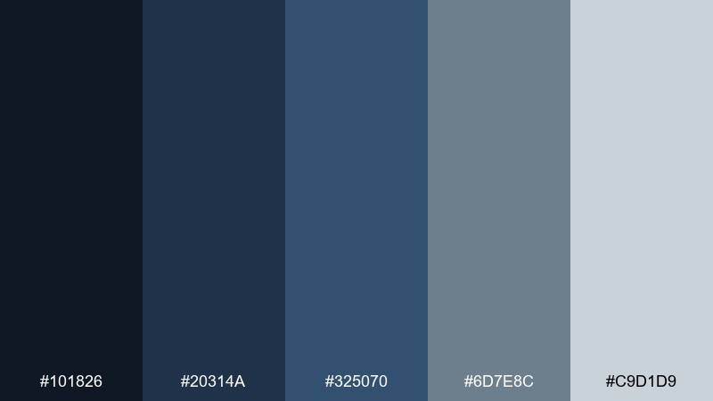 steel blueprints color palette with hex codes