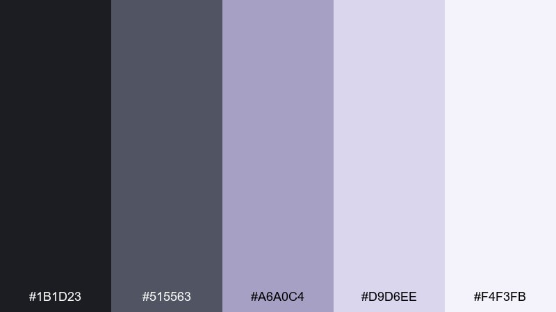 steel lavender modern color palette with hex codes