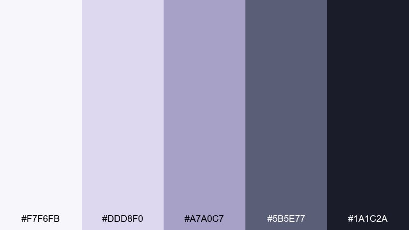 steel lavender office color palette with hex codes