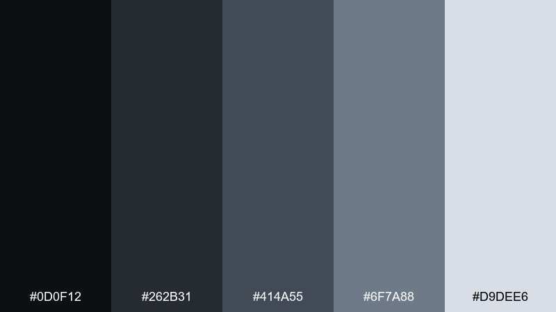 steel monochrome color palette with hex codes