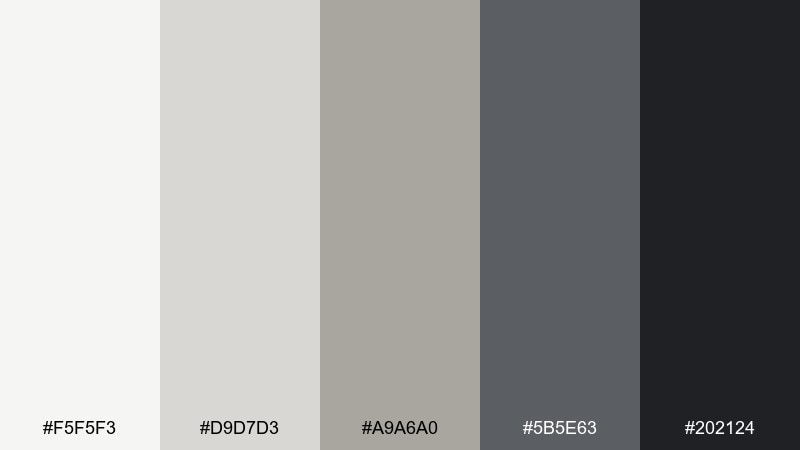 steel taupe color palette with hex codes
