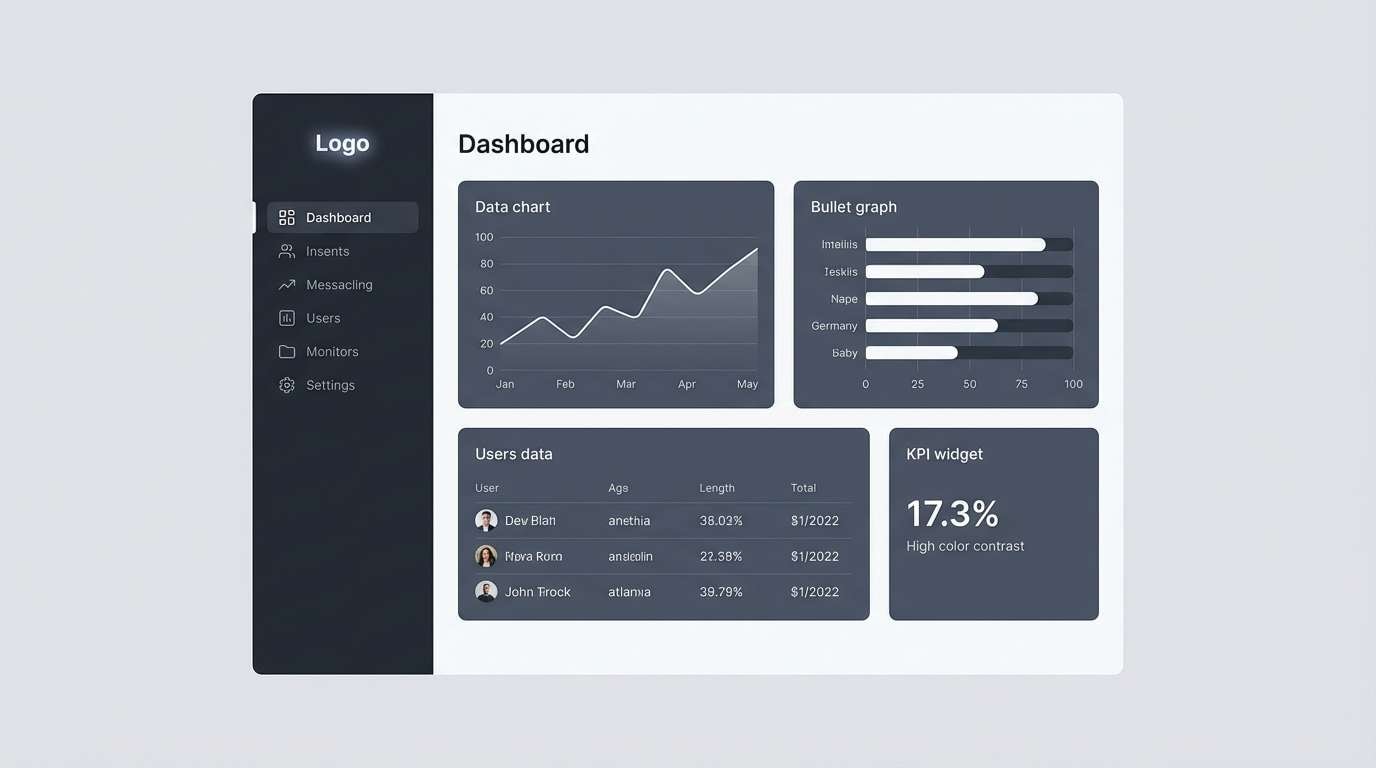 steel gray dashboard ui