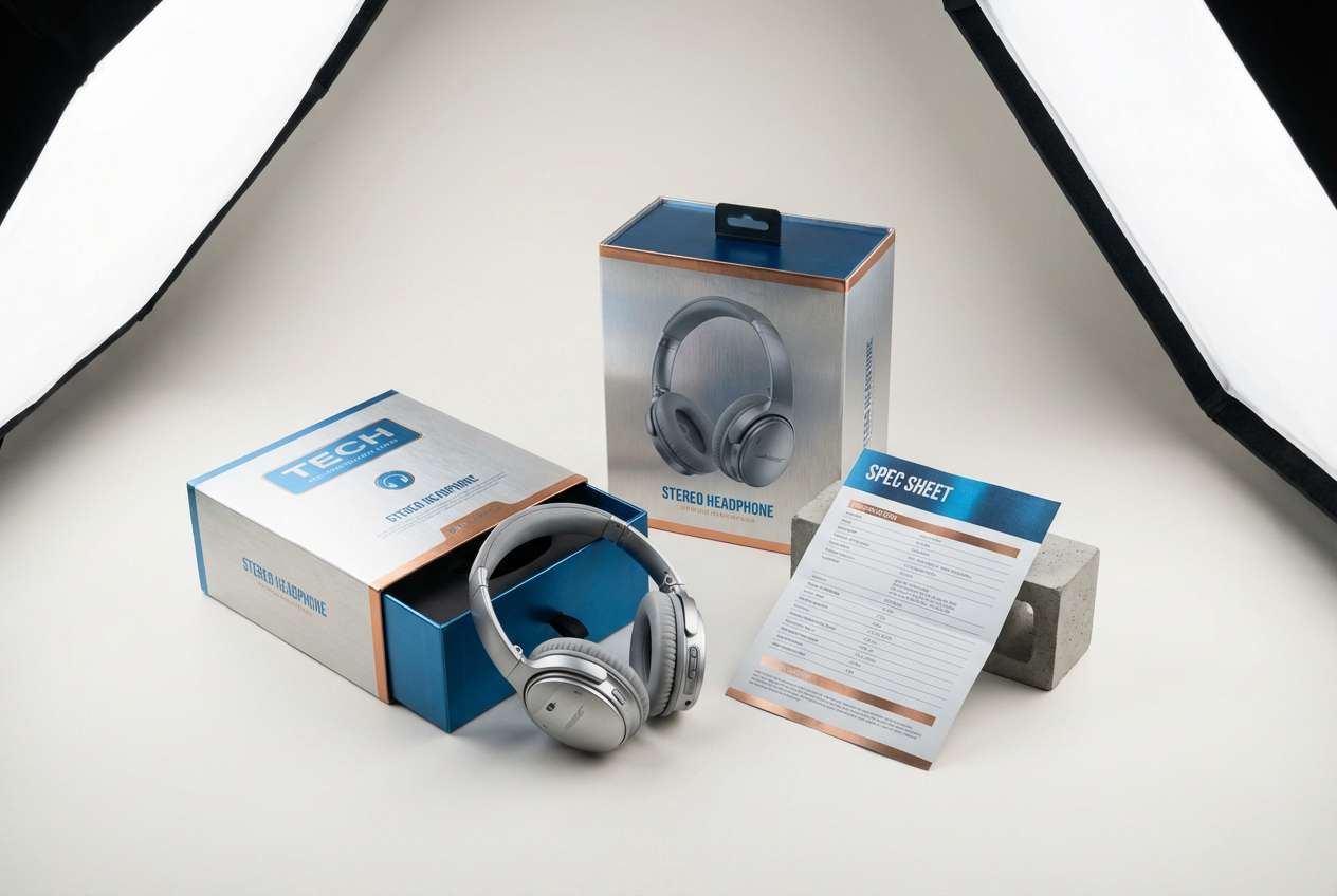 metallic tech packaging shot