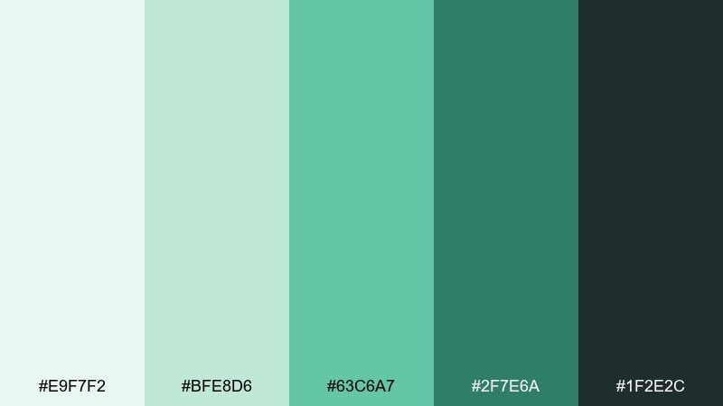 sterile mint pharmacy blue color palette with hex codes