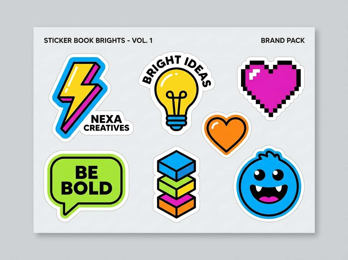 bright sticker pack sheet