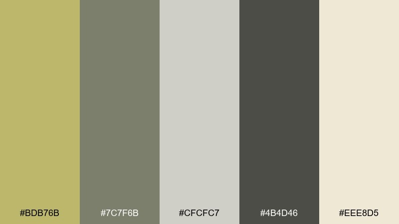 stone and lichen dark khaki color palette with hex codes