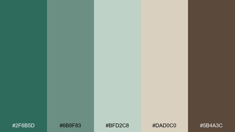 stone and succulent green copper color palette with hex codes