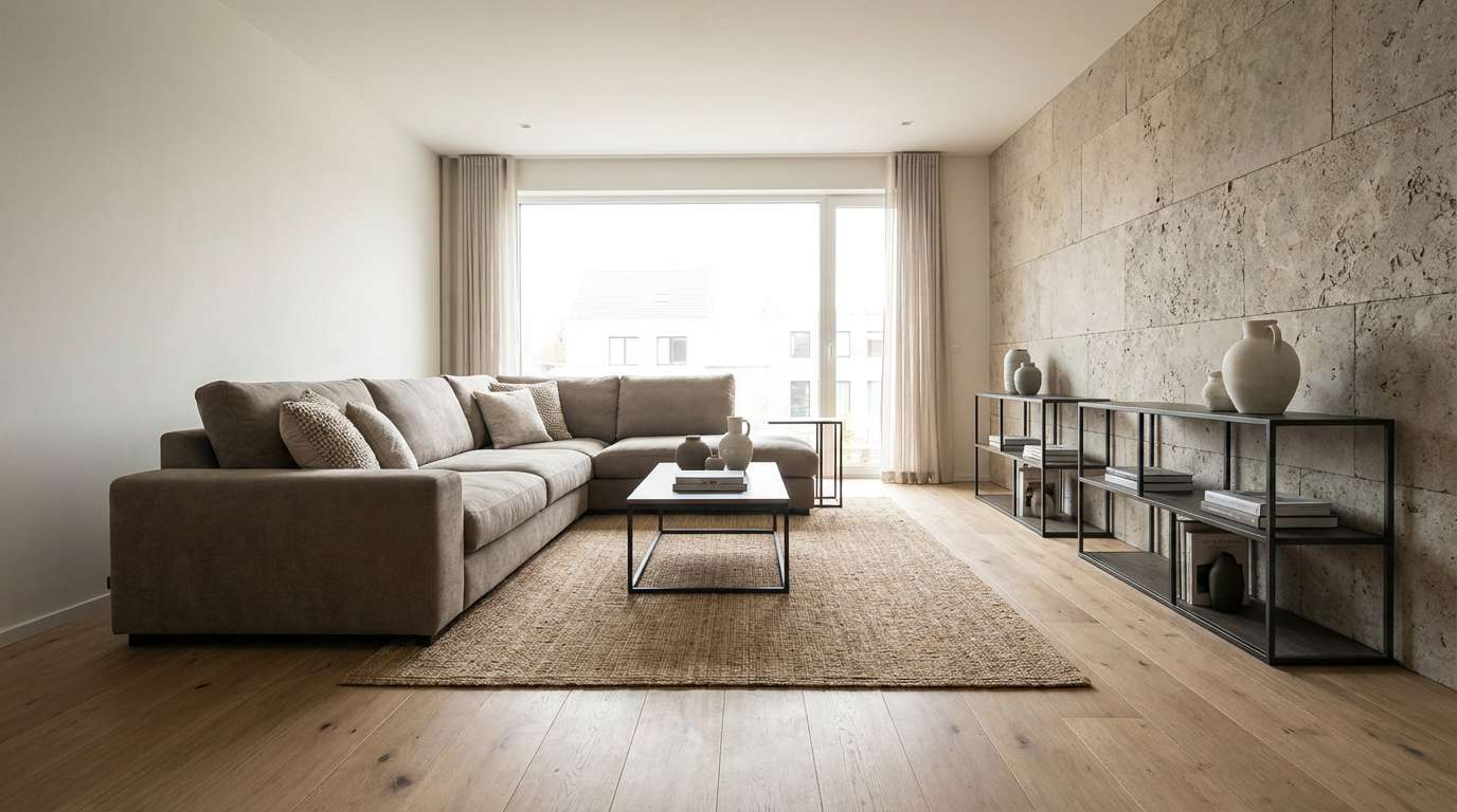 modern greige living room