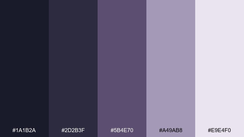 storm cloud lavender thunderstorm color palette with hex codes