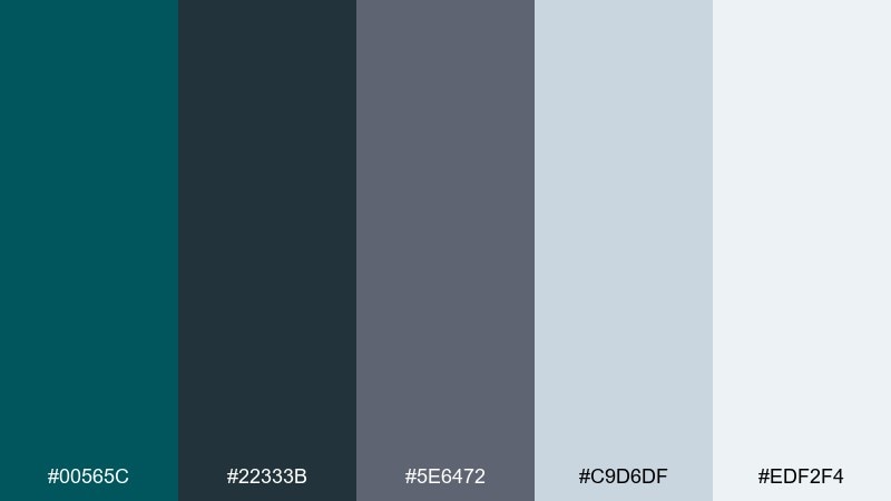 stormlight modern dark cyan color palette with hex codes