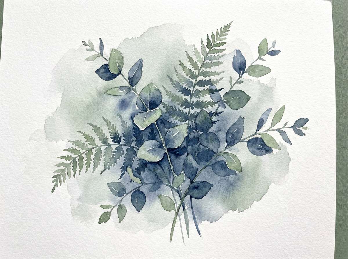 stormy botanical watercolor