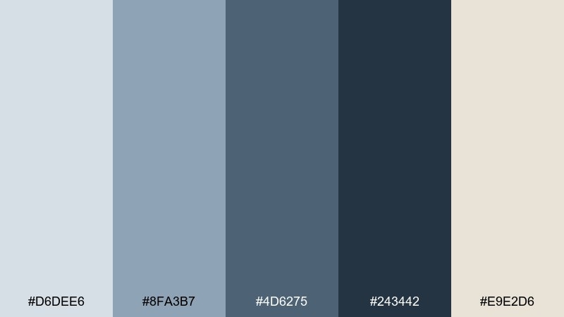 stormy coast beach color palette with hex codes