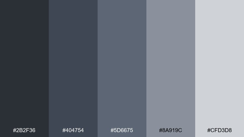 stormy concrete color palette with hex codes