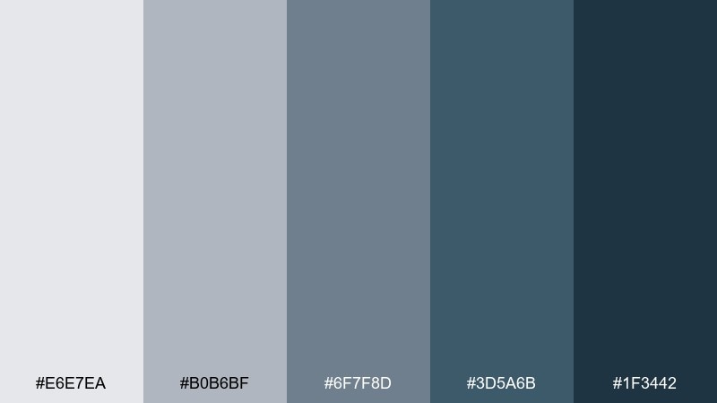 stormy fjord gray green blue color palette with hex codes