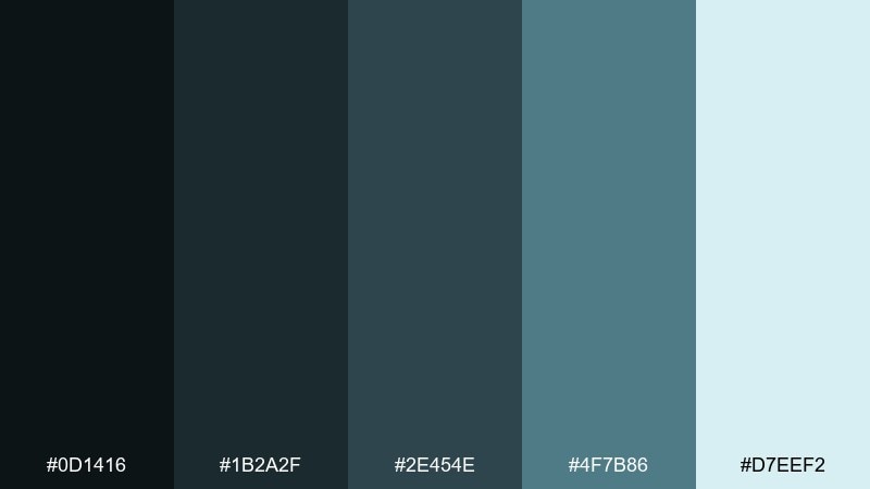 stormy harbor color palette with hex codes
