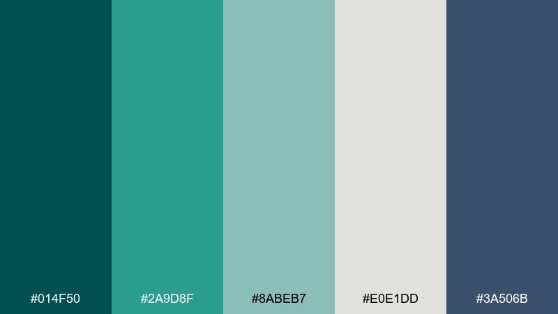 stormy harbor color palette with hex codes