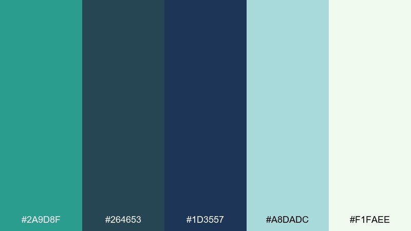 stormy harbor topaz color palette with hex codes