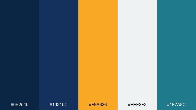 stormy marigold dark blue and yellow combination with hex codes