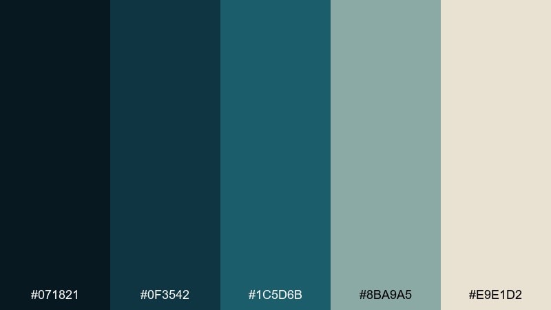stormy marina color palette with hex codes